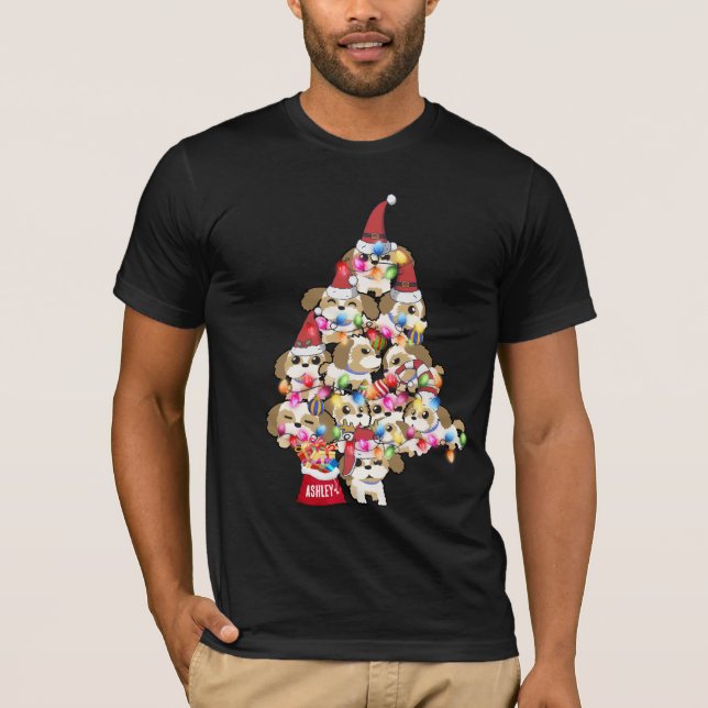 Jul Shih tzu Hund Puppy Cute T Shirt (Framsida)