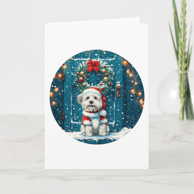Jul Shih Tzu Hundar Helgkort (Framsida)