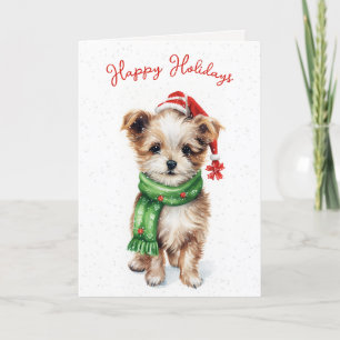 Jul Shih Tzu i Snöflingor Helgkort