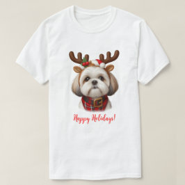 jul Shih Tzu Reindeer T Shirt