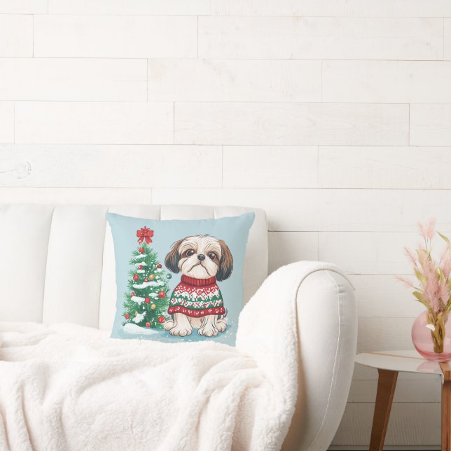 Jul Shih Tzu Tomte Hund Kudde (Soffa)