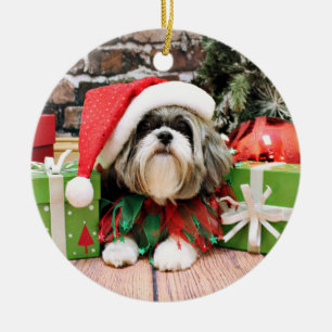 Jul - Shih Tzu - Vince Julgransprydnad Keramik