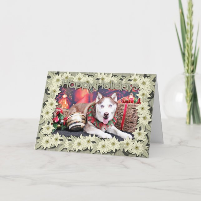 Jul - siberian husky - kompis helgkort (Framsida)
