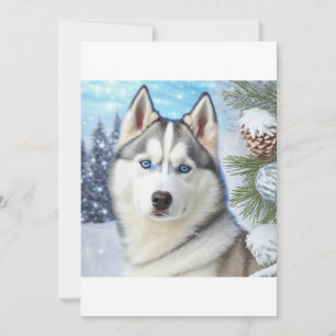 Jul Siberian husky / Sled Hund T-Shirt Julkort