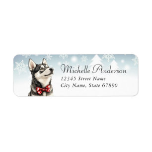 Jul Siberisk Husky Hund Returadressetiketter Returadress Etikett