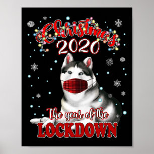 Jul Sibirisk Husky Hundtröja Karantänlås Poster