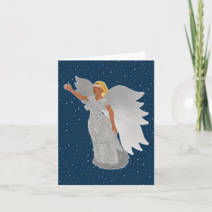 Jul Silver Angel-Anpassningsbarna Helgkort