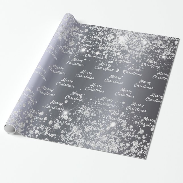 Jul silver glitter presentpapper (Utrullad)