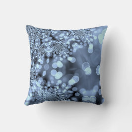 Jul Silvery Blue Snowflake Kudde