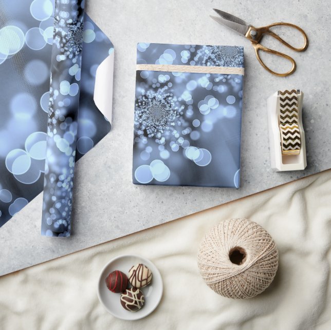 Jul Silvery Blue Snowflake Presentpapper (Hantverk)