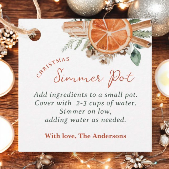 Jul Simmer Pot Stovetop Potpourri Gift Gåvor Etiketter (Skapare uppladdad)