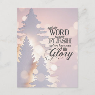 Jul Simple Träd Christian Bible Verse Helg Vykort
