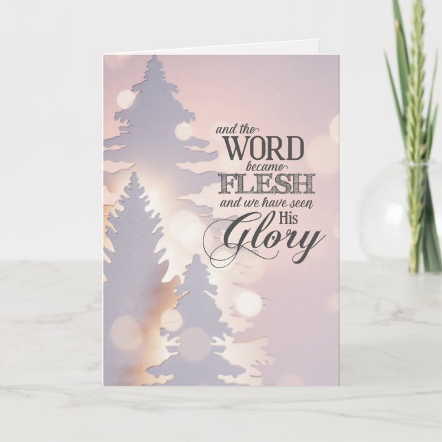 Jul Simple Träd Christian Bible Verse Helgkort (Framsida)