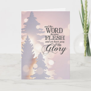 Jul Simple Träd Christian Bible Verse Helgkort