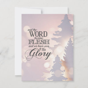Jul Simple Träd Christian Bible Verse platt Julkort