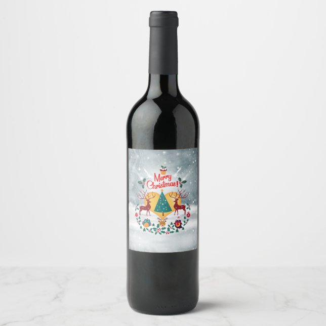 Jul Själ Vinflaska Etikett (Framsida)