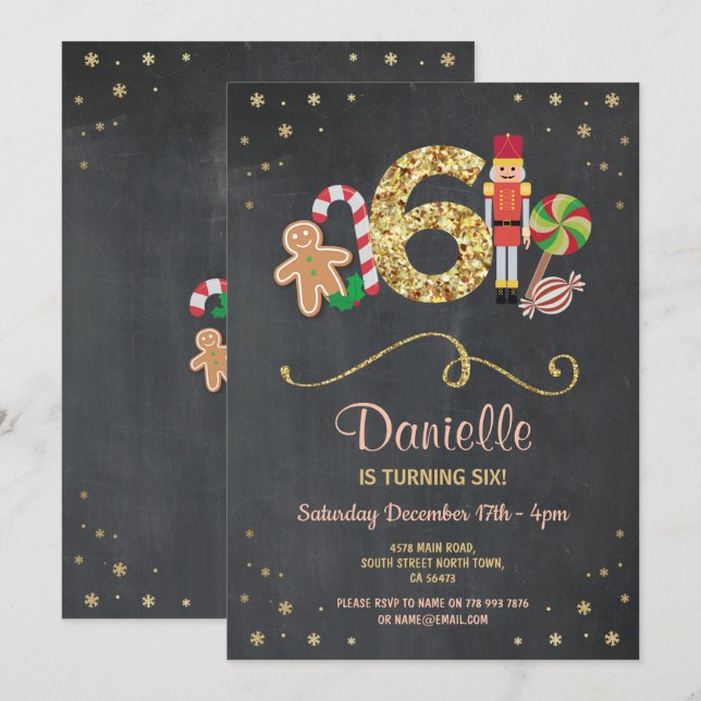 Jul Sjätte 6e-Helgdagarna 6 Inbjudan (Fram/baksida)