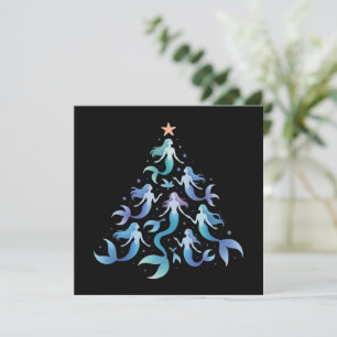 Jul Sjömermaid Träd Tjejer Sommar Lov Xmas Julkort