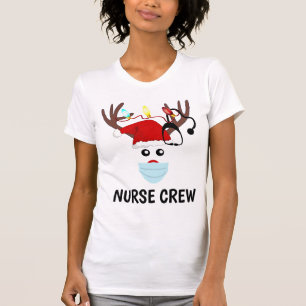 Jul Sjukbesättning Reindeer som bär Ansikte-mask T Shirt