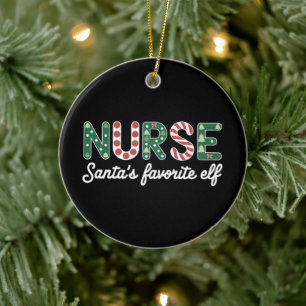 Jul-Sjuksköterskans Favoritälv Liv Sjuksköterska D Julgransprydnad Keramik