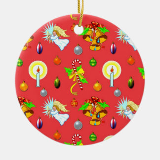 Jul - sjungande änglar & guld- Klockor Julgransprydnad Keramik