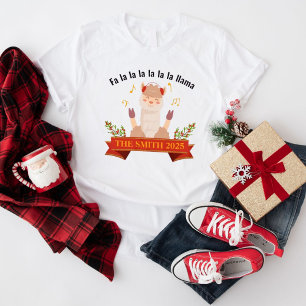 Jul-sjungande Lama Familj Matchande Dam T Shirt