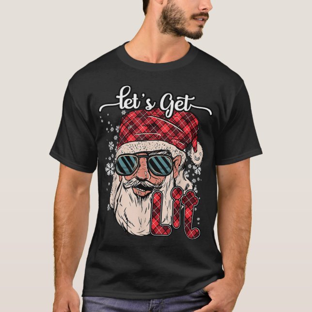 Jul: Skaffa Lit Funny Santa Julafton Manar Kvinnor T Shirt (Framsida)