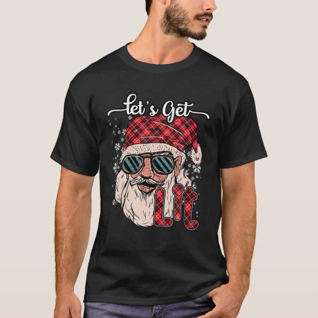 Jul: Skaffa Lit Funny Santa Julafton Manar Kvinnor T Shirt (Framsida)