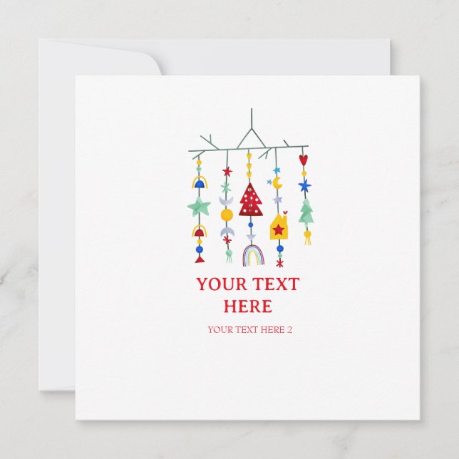 Jul Skandinavisk Minimalistisk Enkel Högtid  Julkort (Framsida)