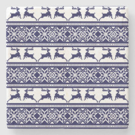 Jul, skandinaviska folkblått och vitt stenunderlägg