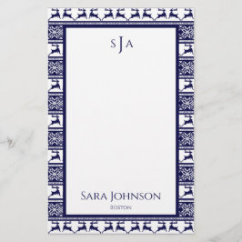 Jul, Skandinaviskt folkblått och vitt Brevpapper