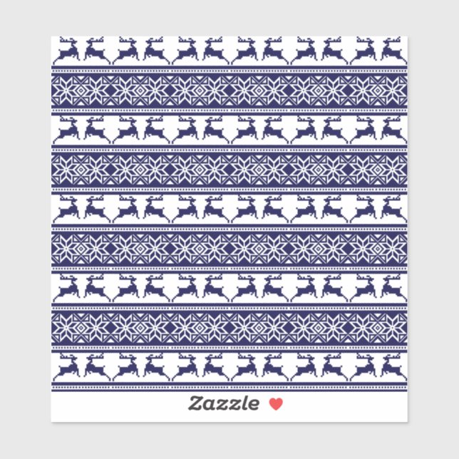 Jul, Skandinaviskt folkblått och vitt Klistermärken (Ark)