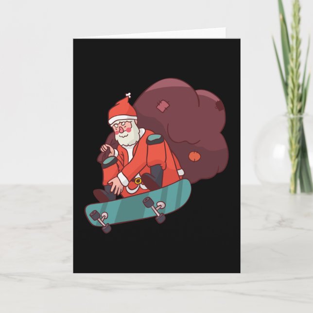 Jul skateboardåkande tomte kort (Framsida)