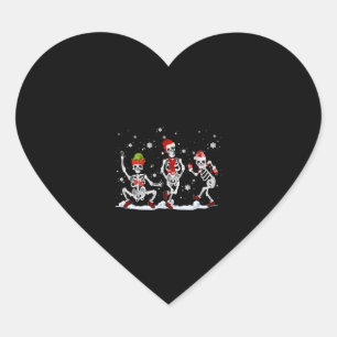 Jul Skeleton Creepy Dancing Hjärtformat Klistermärke