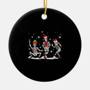 Jul Skeleton Creepy Dancing Julgransprydnad Keramik