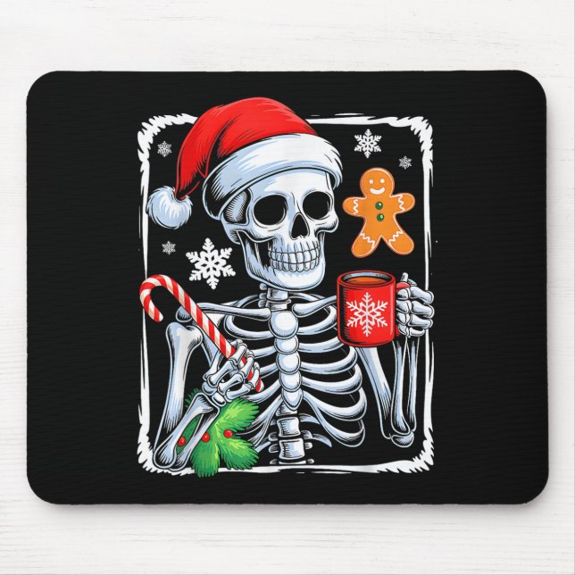 Jul Skeleton Hett Chocolate Funny Julafton Manar W Musmatta (Framsidan)