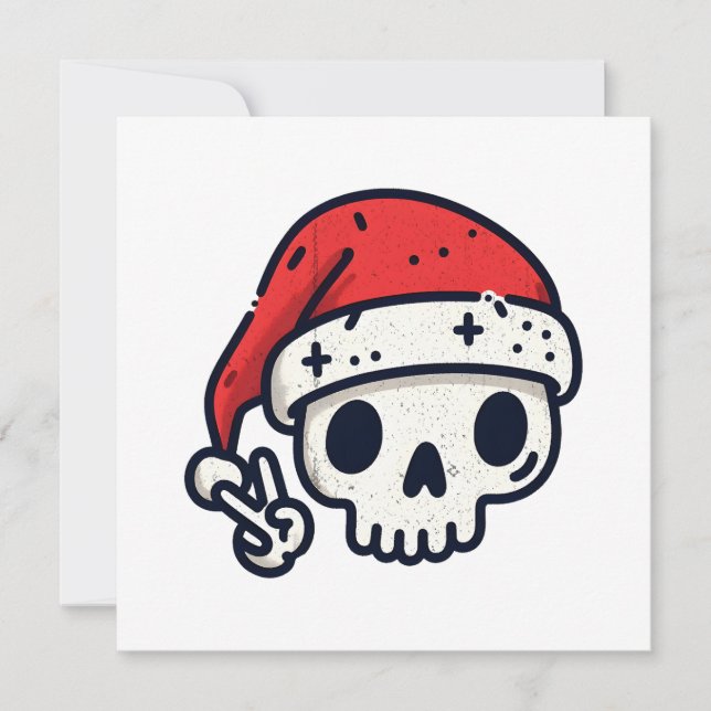 Jul Skeleton Santa Julkort (Framsida)