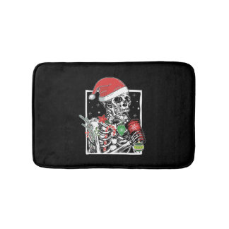 Jul Skeleton Smiling Skull Drinkkaffe S Badrumsmatta
