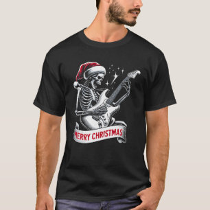Jul Skeleton Spelar Guitar Rock and roll Sa T Shirt