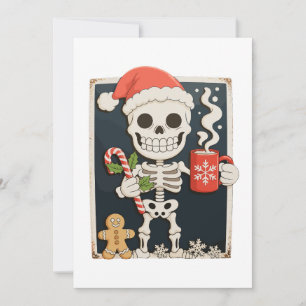 Jul Skelett Kaffe Varm Choklad Xmas Julkort