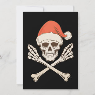 Jul Skelett Skalle Tomte Hatt Julfirande Julkort