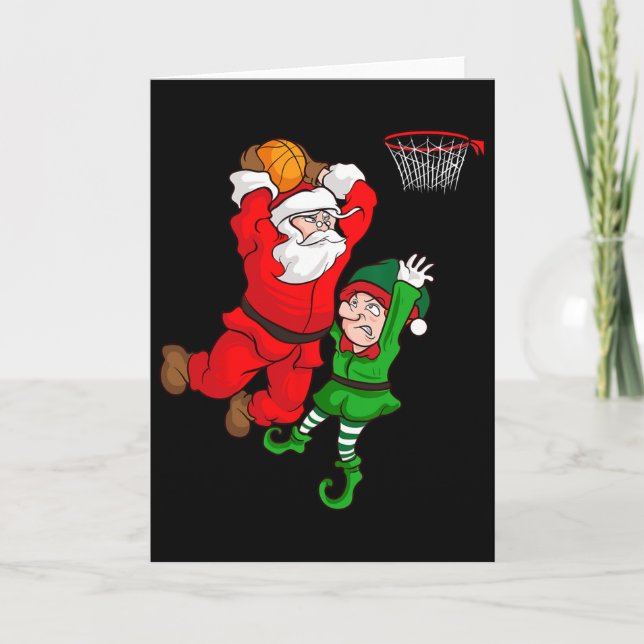 Jul Sketll Jultomten Slam dunk Elf Funny H Kort (Framsida)