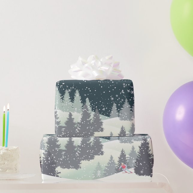 Jul Skier i Winter Gräs Presentpapper (Festgåvor)