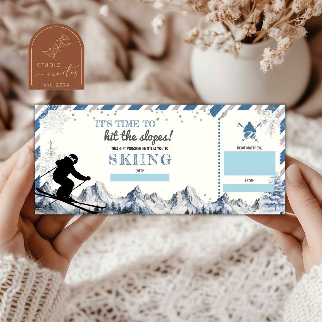 Jul Skiing Helgdag Gift Voucher (Skapare uppladdad)