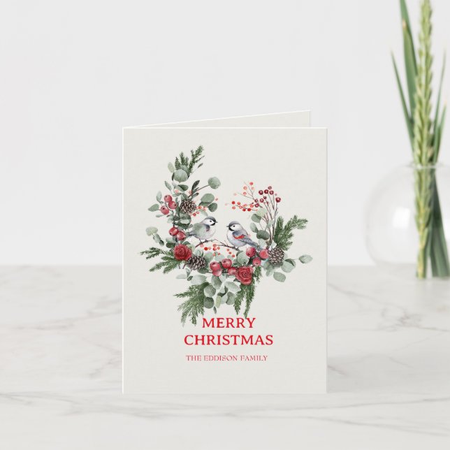 Jul Skog Minimalist Enkel Högtid 1  Helgkort (Framsida)