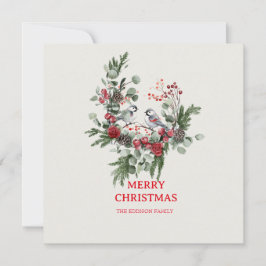 Jul Skog Minimalist Enkel Högtid 1  Julkort