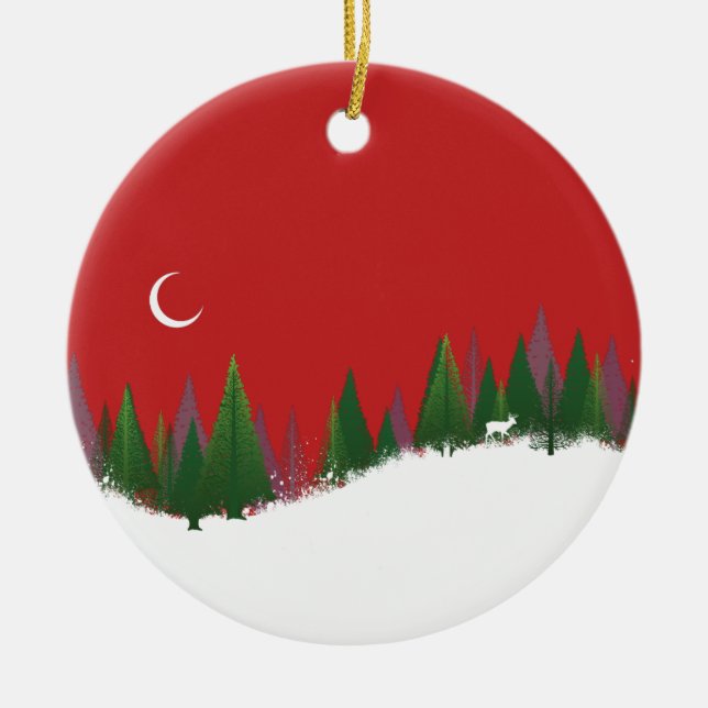 Jul Skogen Scene Circle Ornament (Framsidan)
