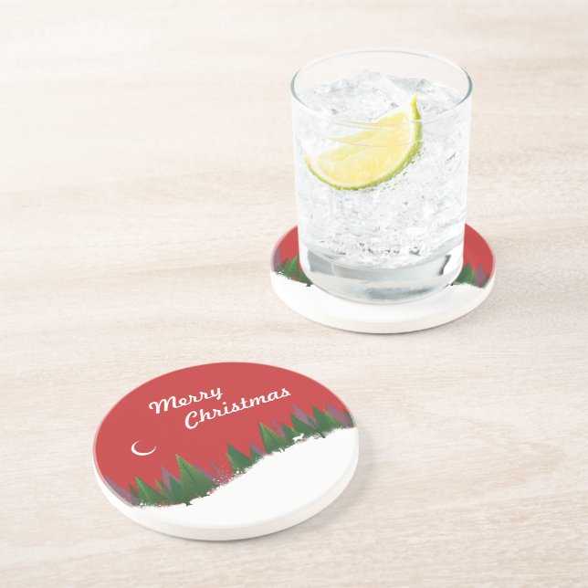 Jul Skogen Scene Sandstone Underlägg (Sidan)