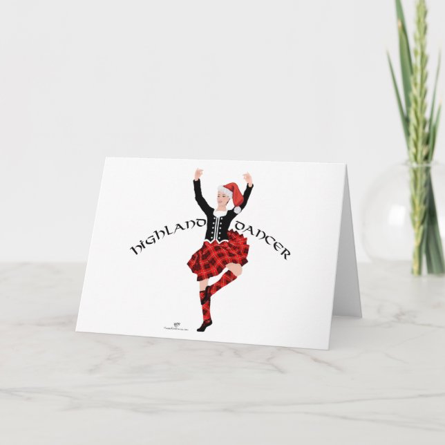 Jul Skotsk Highland Dansare Kort (Framsida)