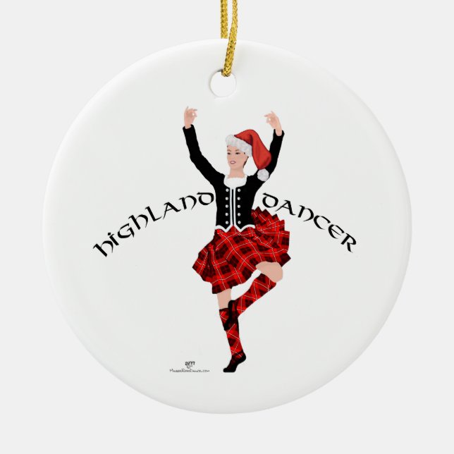 Jul Skotsk Highlanddansare Julgransprydnad Keramik (Framsidan)